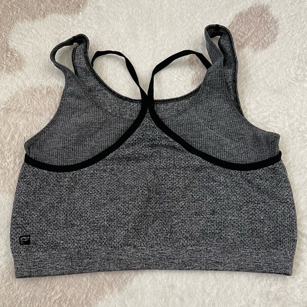 Fabletics Heather Gray Strappy Two Layer Sports B… - image 2